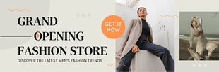 Free  Template: Banner di negozio di moda di grande apertura giocoso moderno beige