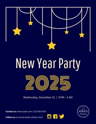 Free  Template: Golden Happy New Year Poster