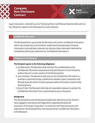 premium  Template: Contrato NDA cinza e vermelho