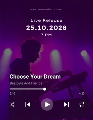 Free  Template: Informações de lançamento do pôster da música Black And Purple