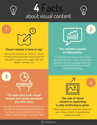 premium  Template: Infográfico de fatos sobre o conteúdo em cores fortes