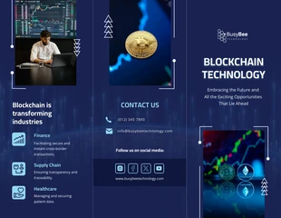 Free  Template: Brochure Z-Fold sulla tecnologia Blockchain