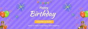 Free  Template: Striscione di buon compleanno semplice in viola