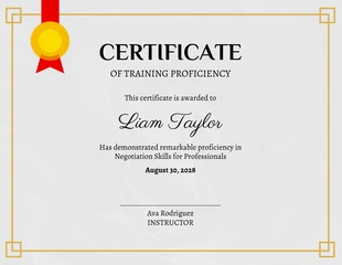 Free  Template: Certificado de treinamento de textura simples bege
