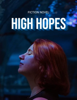 Free  Template: Capa de livro de ficção fotográfica simples azul