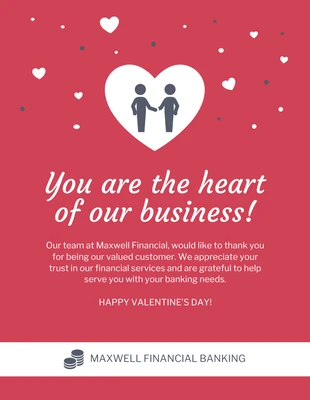 premium  Template: Carte de remerciement B2C pour la Saint-Valentin