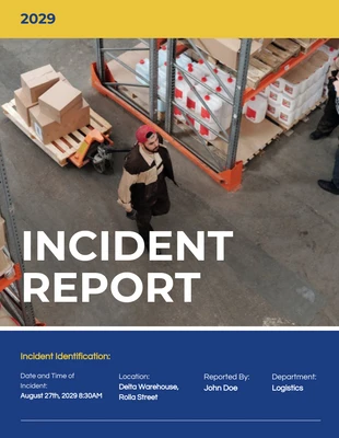 Free  Template: Rapporto sull'incidente giallo e blu