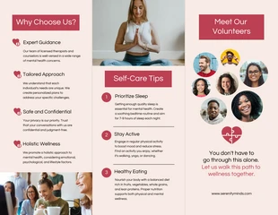 Cream and Pink Mental Health Tri-fold Brochure - Página 2