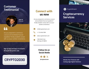 business  Template: Brochure Z-Fold dei servizi di criptovaluta