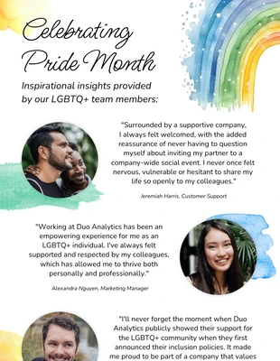 premium accessible Template: Dipendenti LGBTQ+: Newsletter via email per il mese dell'orgoglio inclusivo