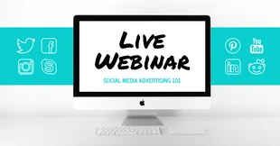 Free  Template: Webinar social Anúncio em banner do LinkedIn