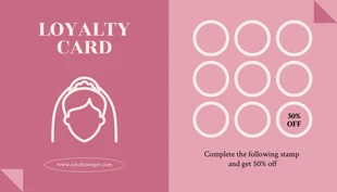 premium  Template: Cartão Fidelidade Beleza Minimalista Rosa