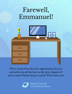 business  Template: Carte d'adieu virtuelle