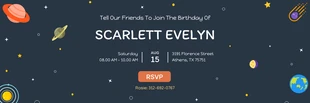 Free  Template: Invito di compleanno per bambini Semplice pianeta illustrativo