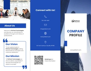 Free interactive Template: Brochure ripiegabile del profilo aziendale moderno blu