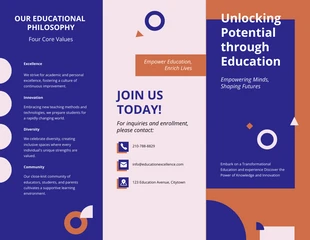 premium  Template: Brochure educativa geometrica arancione e blu