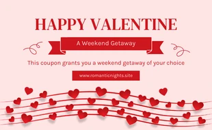 Free  Template: Coupon d'amore minimalista rosa chiaro per San Valentino