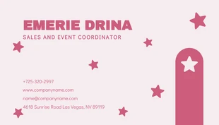 Baby Pink And Pink Cute Playful Event Planner Business Card - page 2