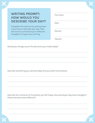 Free  Template: Planilha de solicitação de redação azul