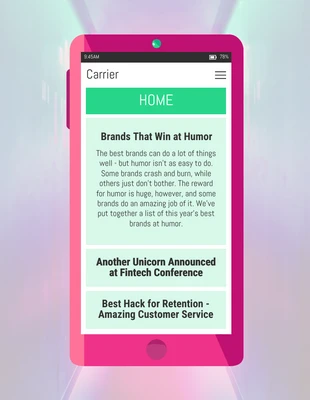 Free  Template: Wireframe del sito mobile rosa