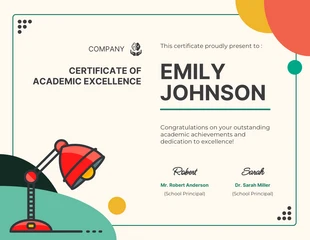 business  Template: Certificato per studenti di illustrazioni beige e luminose