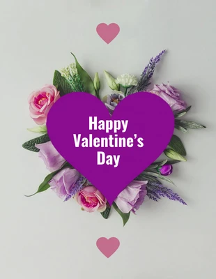 Free  Template: Carte de Saint-Valentin avec cœur floral