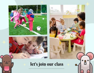 Free  Template: la luce blu si unisce alla nostra foto del collage della scuola di classe