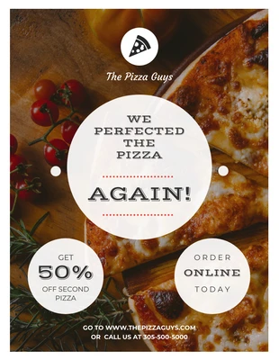 Free  Template: Sconto volantino ristorante pizzeria
