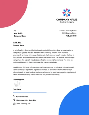 Free  Template: Modello di carta intestata aziendale professionale moderna bianca