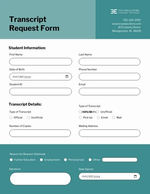 business interactive Template: Einfache grüne Bildungsformulare