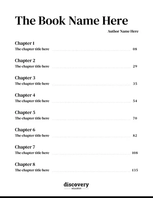 Free  Template: مثال على جدول محتويات الكتاب عبر الإنترنت