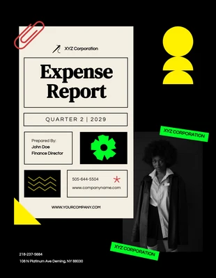 Free  Template: Colorato nella nota spese scura