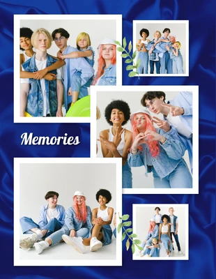 Free  Template: Collage di foto fantastiche con texture moderna blu