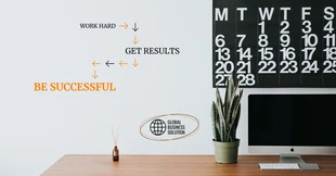 Free  Template: Banner do LinkedIn do Orange Simple Work