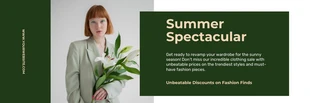 Free  Template: Banner di abbigliamento estivo per foto minimalista verde scuro e giallo