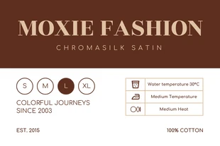 business  Template: Étiquette De Vêtements Minimalistes Blancs Et Marrons