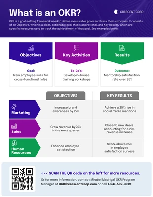 business  Template: Obiettivi e risultati chiave Infografica sulle risorse umane