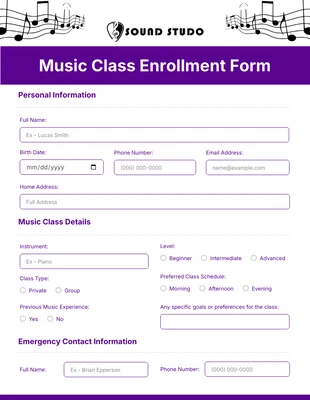 Free interactive Template: Moduli di iscrizione puliti, minimalisti, bianchi e viola