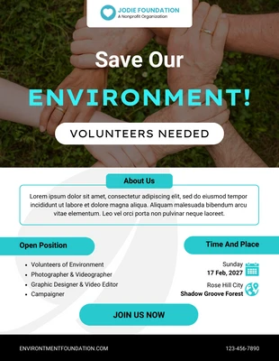 Free  Template: Campagna di volontariato ambientale verde bianco moderno