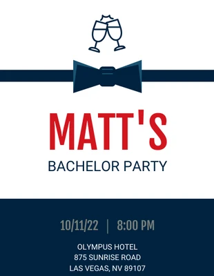 Free  Template: Invitation à l'enterrement de vie de garçon bleue