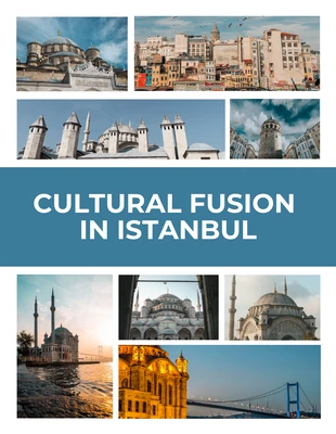 Free  Template: Collage di viaggio minimalisti bianchi e blu