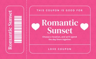 Free  Template: Coupon d'amore con motivo minimalista rosa