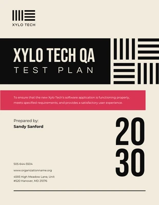Free  Template: Piano di test beige rosso e nero