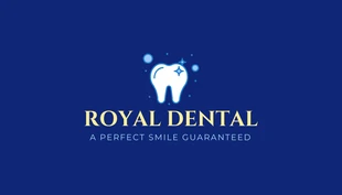 Free  Template: Biglietto da visita dentale dell'illustrazione moderna blu scuro e giallo