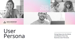 premium  Template: Présentation de la Persona de l'utilisateur professionnel en dégradé rose pastel