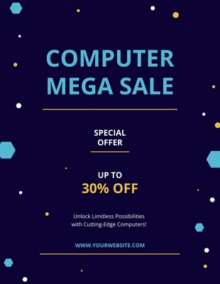Free  Template: Folheto de noite roxo escuro de mega venda de computador