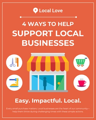 Free  Template: Supporta le attività commerciali locali con le slide dei post di Instagram Carousel