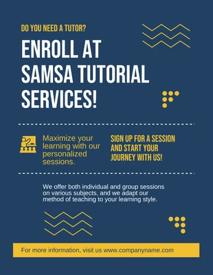 Free  Template: Folheto de serviço tutorial moderno azul
