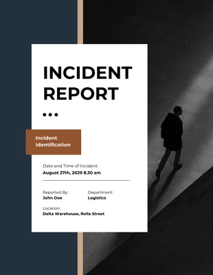 Free  Template: Rapporto sull'incidente blu scuro e marrone