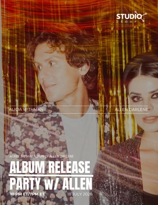 Free  Template: Sfondo fotografico Album Release Party Poster